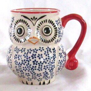 Nature's Home Red White Blue Owl Mug